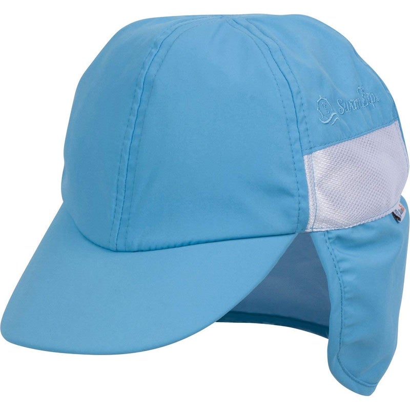 SwimZip Sun Hat with Neck Flap | UPF 50+ Protection for Baby, Toddler, and Kids Aqua - Image 1